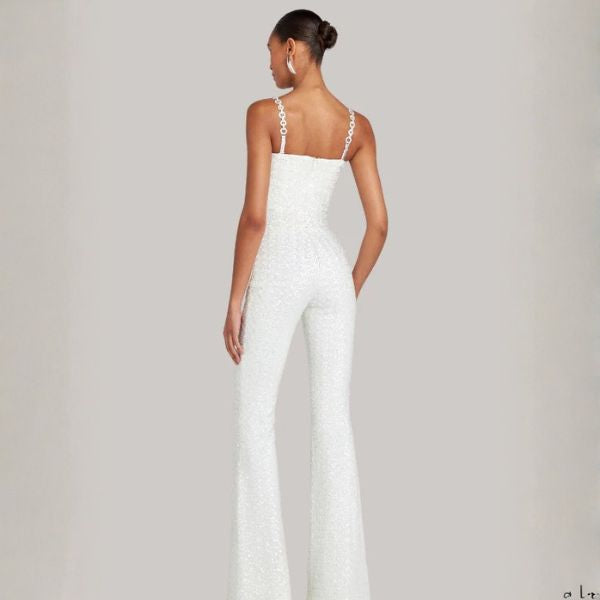 The Portofino Strapless Glitter Jumpsuit