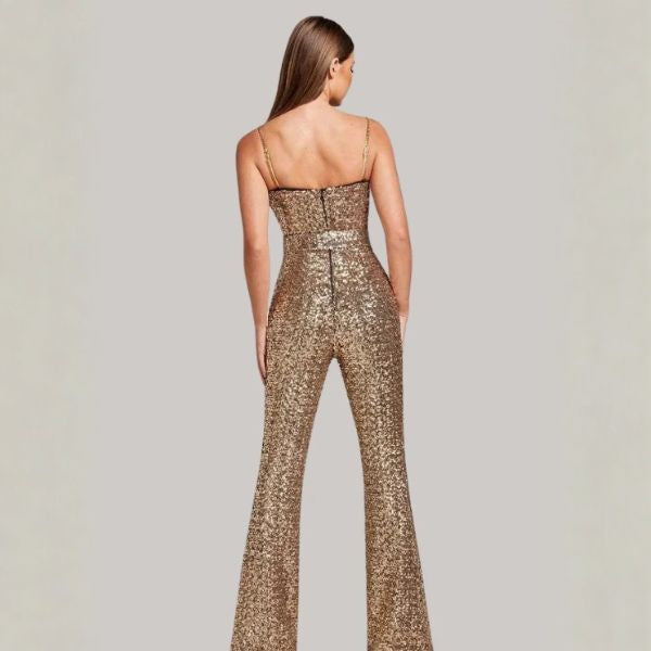 The Portofino Strapless Glitter Jumpsuit
