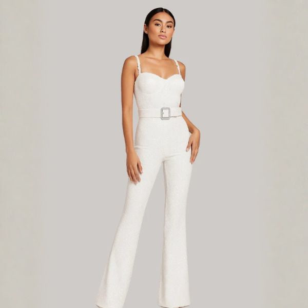 The Portofino Strapless Glitter Jumpsuit