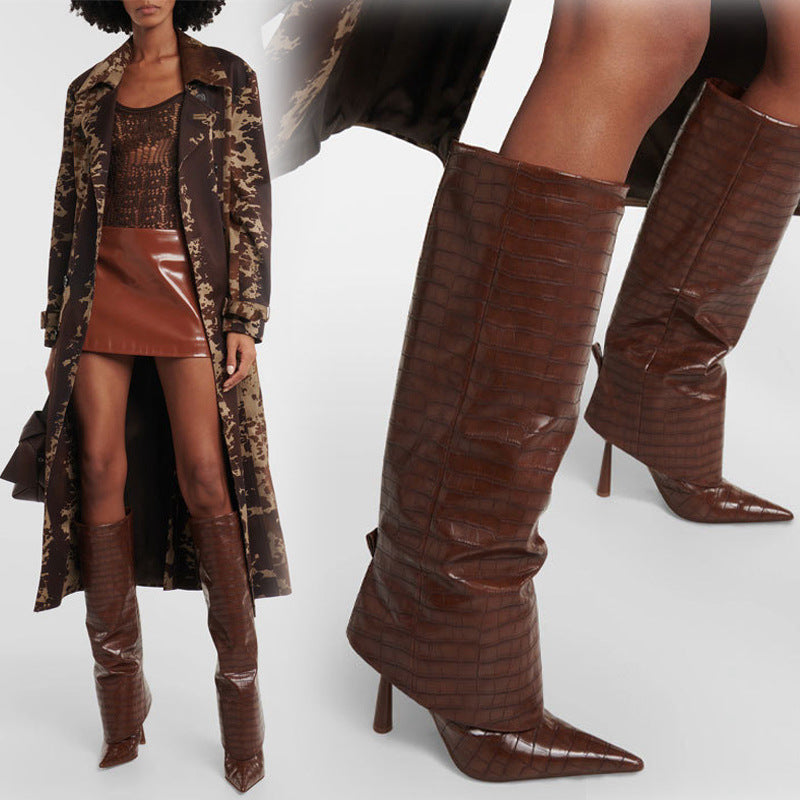 The Vienna Croc Stiletto Boot