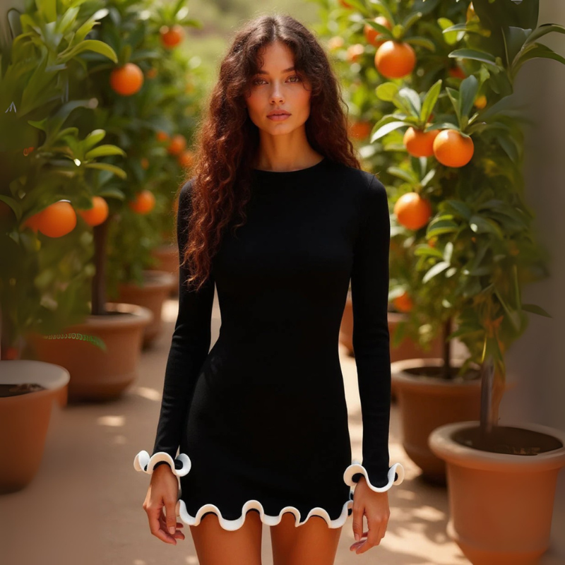The Milan Sottile Black Mini Dress