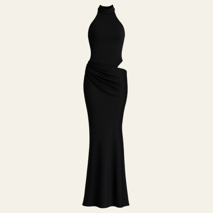 The Madrid Draped Evening Maxi Dress