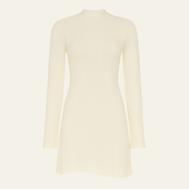 The Nebbia White Knit Mini Dress
