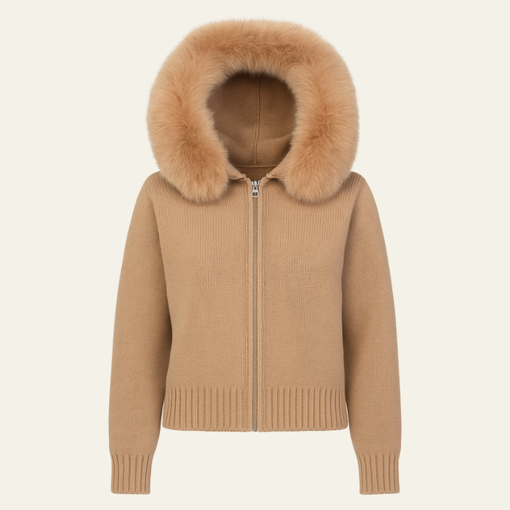 The Oslo Faux Fur-Trimmed Knit Vest