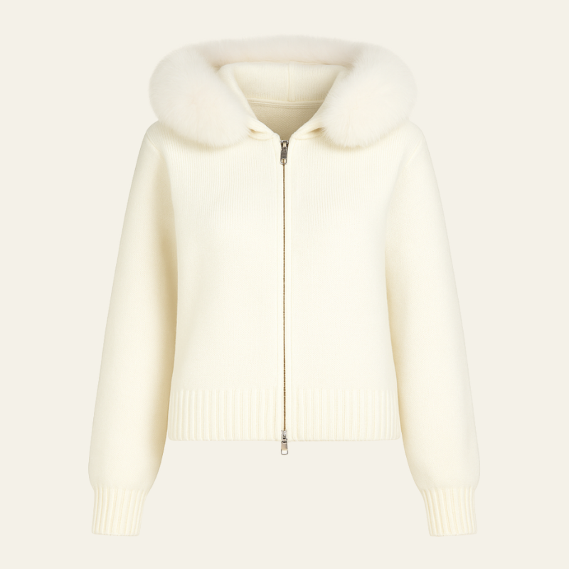 The Oslo Faux Fur-Trimmed Knit Vest