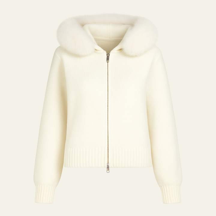 The Oslo Faux Fur-Trimmed Knit Vest