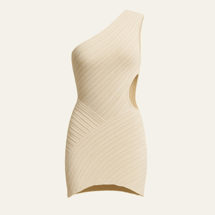 The Sophie White Knit Mini Dress