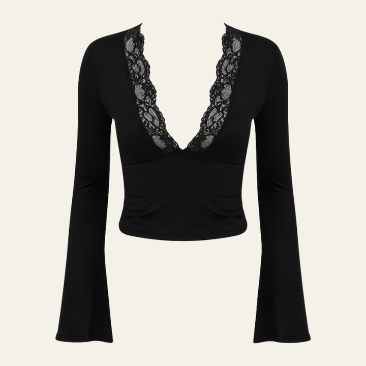 The Verona Lace Crop Trim Top