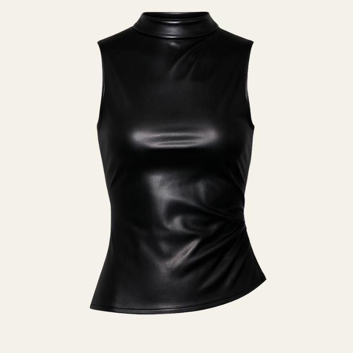 The Verona Leather Sleeveless Top
