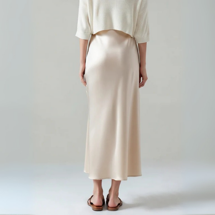 The Verona Silk Midi Skirt