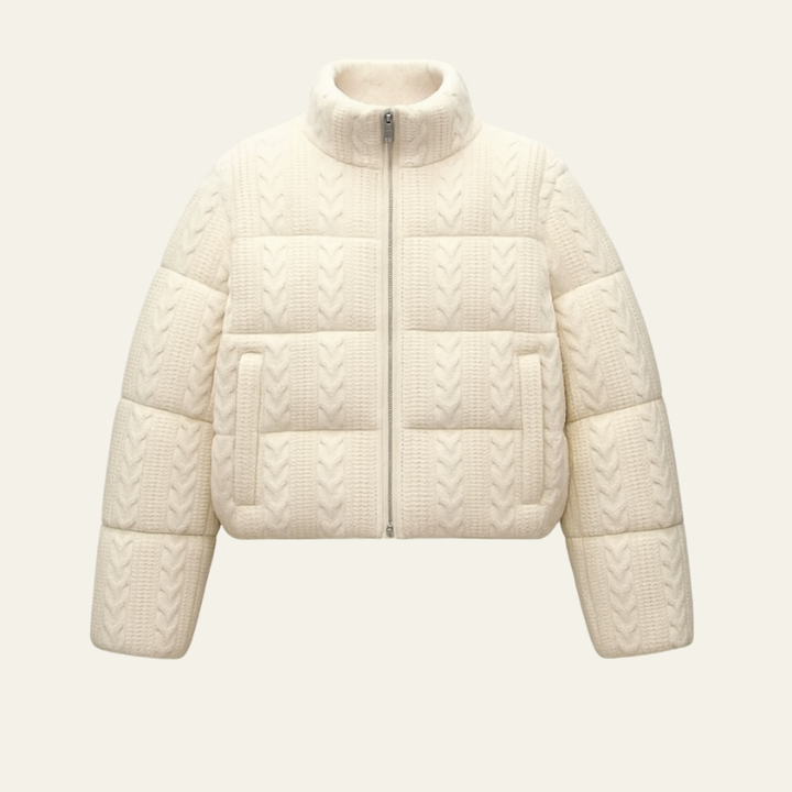 The Vienna Cable-Knit Puffer Jacket