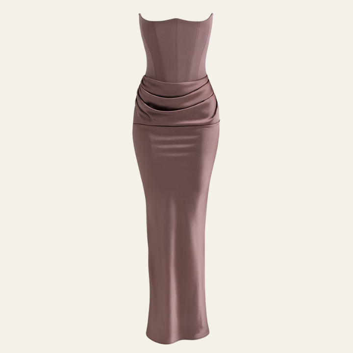 The Vienna Satin Evening Maxi Dress