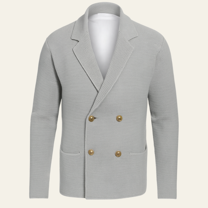 The Zurich Cotton Double-Breasted Knit Cardigan