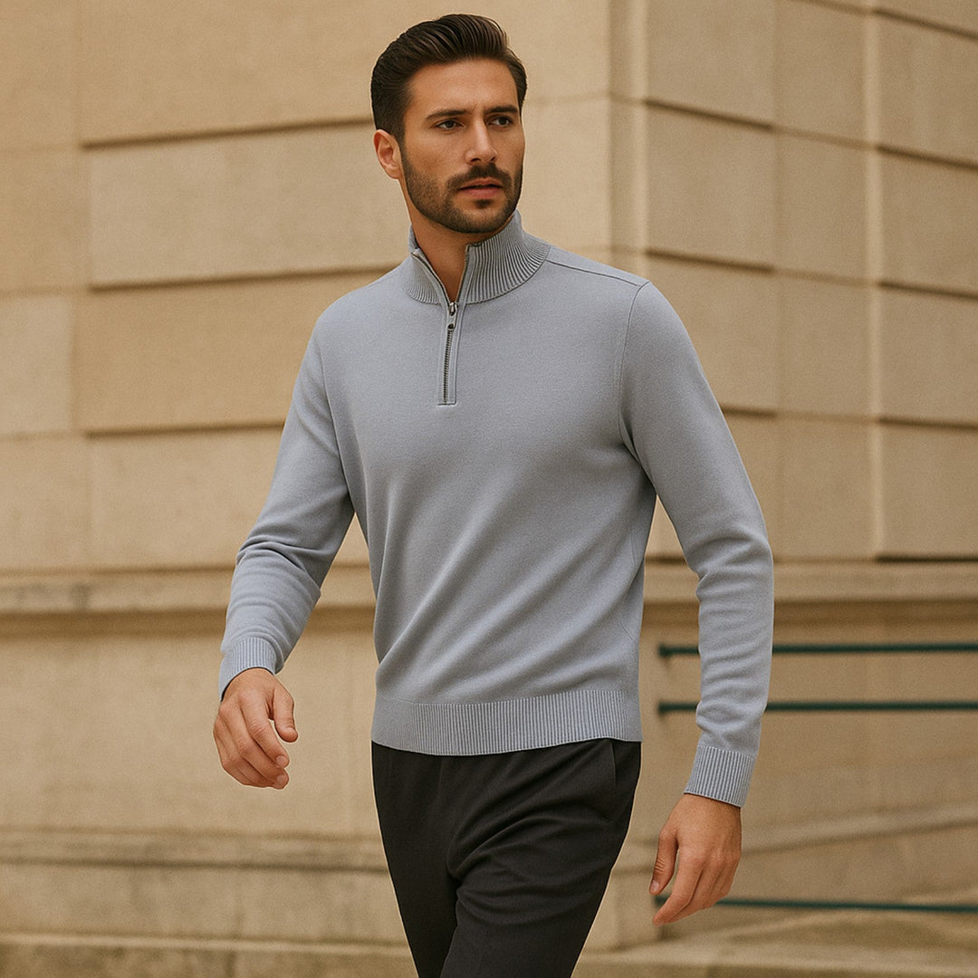 The St. Moritz Wool Quarter Zip Knit Sweater