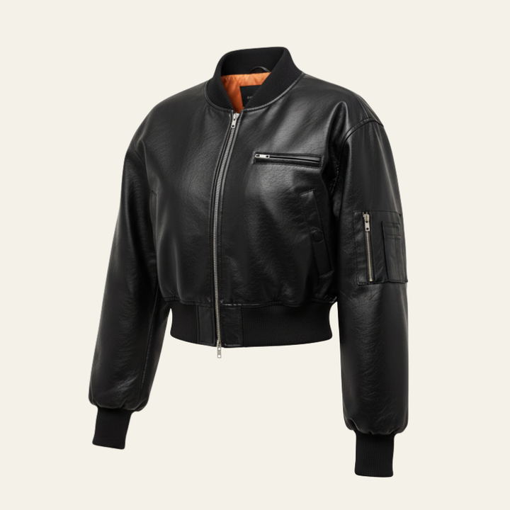 The Milano Faux Leather Bomber Jacket