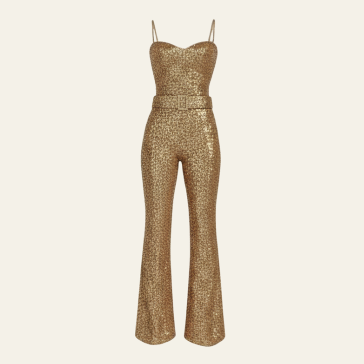 The Portofino Strapless Glitter Jumpsuit