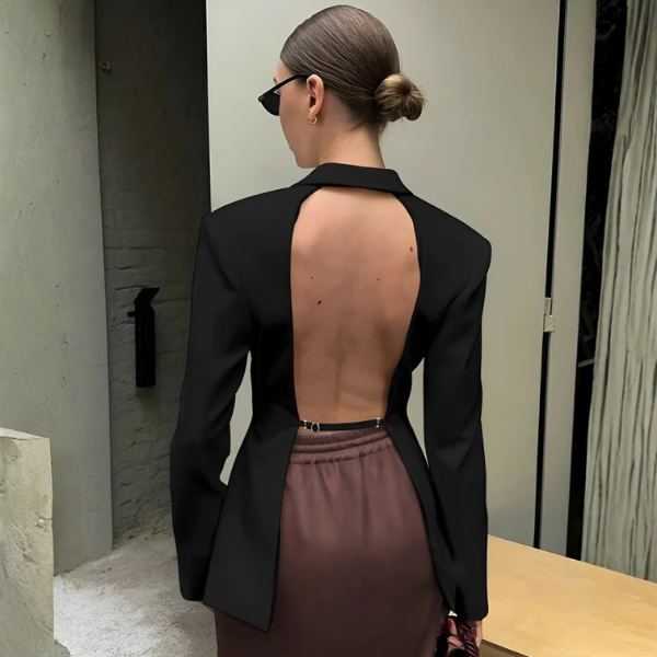 The Solene Draped Lapel Blazer
