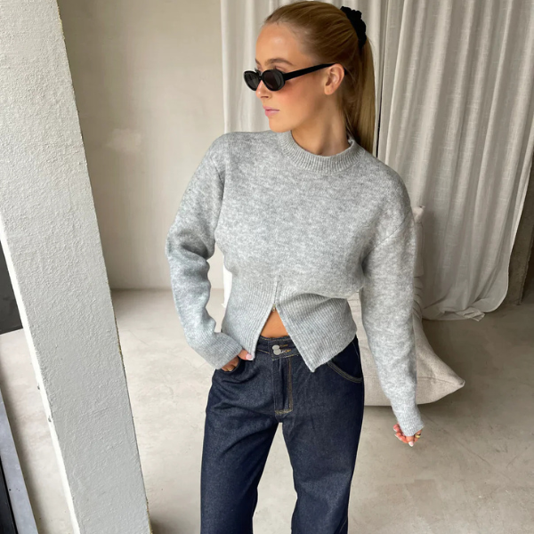 The Elara Split Hem Knit Jumper