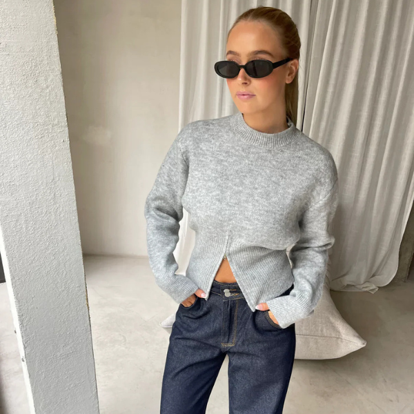 The Elara Split Hem Knit Jumper